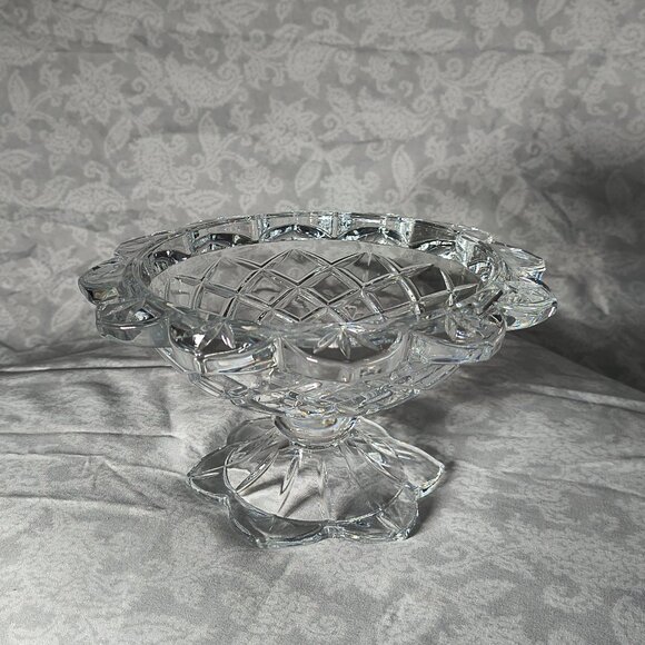 Vintage Polonia Crystal Pedestal Compote/Candy Bowl - Picture 3 of 9